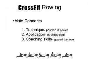 Cross Fit Rowing Main Concepts 1 Technique position