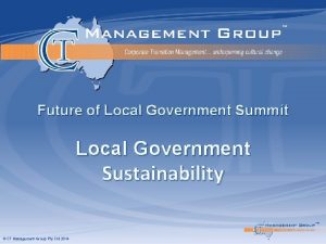 Future of Local Government Summit Local Government Sustainability