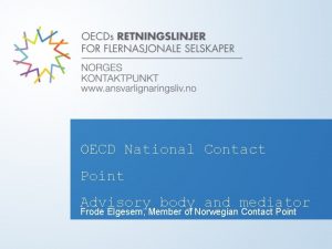 OECD National Contact Point Advisory body and mediator
