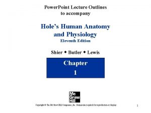 Power Point Lecture Outlines to accompany Holes Human