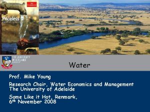 Water Prof Mike Young Research Chair Water Economics