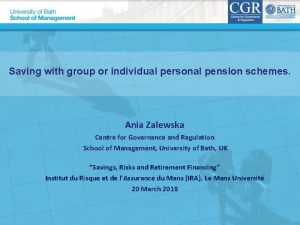 Saving with group or individual personal pension schemes