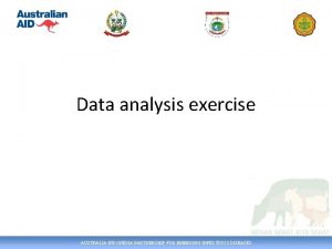 Data analysis exercise AUSTRALIA INDONESIA PARTNERSHIP FOR EMERGING