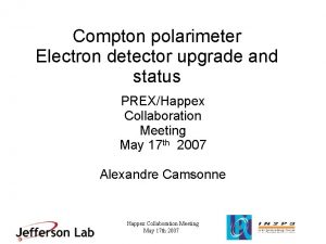 Compton polarimeter Electron detector upgrade and status PREXHappex