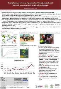 Strengthening resilience of pastoralists through index based livestock