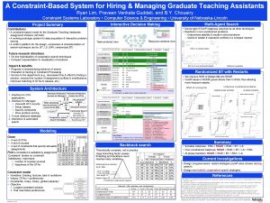 A ConstraintBased System for Hiring Managing Graduate Teaching