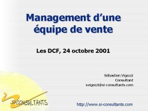 Management dune quipe de vente Les DCF 24