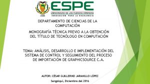 DEPARTAMENTO DE CIENCIAS DE LA COMPUTACIN MONOGRAFA TCNICA