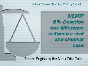 Mikva People Training Polling Place 12907 BR Describe