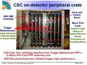 CSC ondetector peripheral crate SBS VME Controller Trigger