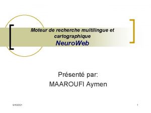 Moteur de recherche multilingue et cartographique Neuro Web