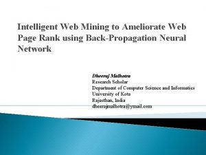 Intelligent Web Mining to Ameliorate Web Page Rank