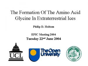 The Formation Of The Amino Acid Glycine In