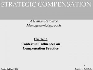 STRATEGIC COMPENSATION A Human Resource Management Approach Chapter