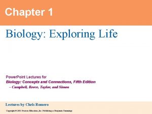 Chapter 1 Biology Exploring Life Power Point Lectures