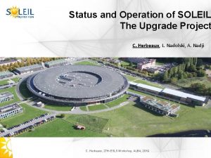 Status and Operation of SOLEIL The Upgrade Project