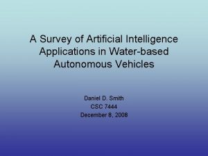 A Survey of Artificial Intelligence Applications in Waterbased