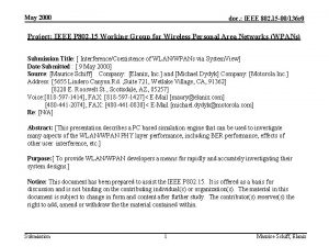 May 2000 doc IEEE 802 15 00136 r