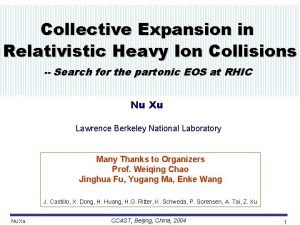 Collective Expansion in Relativistic Heavy Ion Collisions Talk200407