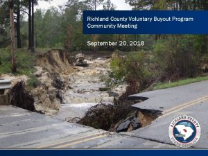Richland County Voluntary Buyout Program Community Meeting September
