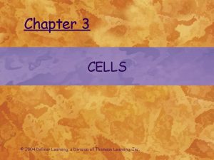 Chapter 3 CELLS 2004 Delmar Learning a Division