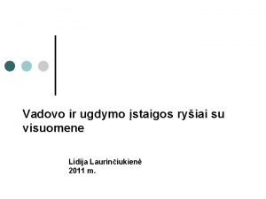 Vadovo ir ugdymo staigos ryiai su visuomene Lidija