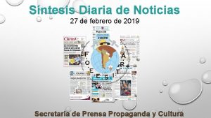 Sntesis Diaria de Noticias 27 de febrero de