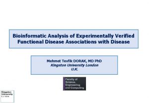 Bioinformatic Analysis of Experimentally Verified Functional Disease Associations