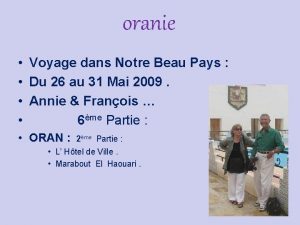 oranie Voyage dans Notre Beau Pays Du 26