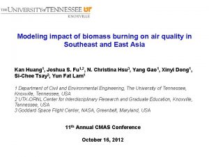 Modeling impact of biomass burning on air quality