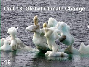CHAPTER Unit 13 Global Climate Change 16 Rising