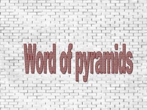 Build a pyramid of words using the clues