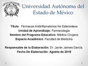 Universidad Autnoma del Estado de Mxico Ttulo Frmacos