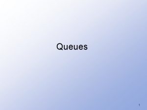 Queues 1 Presentation Contents Introduction to Queues Designing