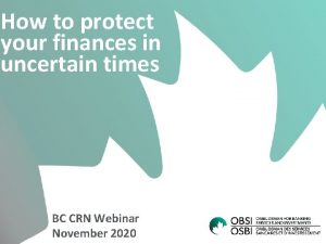 How to protect your finances in uncertain times