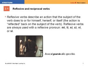 2 1 Reflexive and reciprocal verbs Reflexive verbs