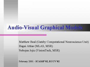 AudioVisual Graphical Models Matthew Beal Gatsby Computational Neuroscience