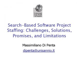 SearchBased Software Project Staffing Challenges Solutions Promises and