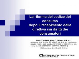 La riforma del codice del consumo dopo il