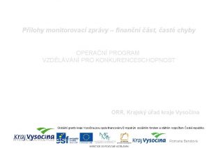 Plohy monitorovac zprvy finann st ast chyby OPERAN