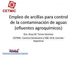 Empleo de arcillas para control de la contaminacin