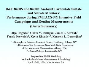 RP 8400 S and 8400 N Ambient Particulate