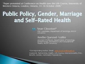 Paper presented at Conference on Health over the