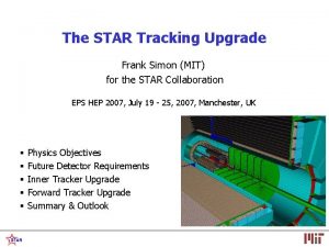 The STAR Tracking Upgrade Frank Simon MIT for