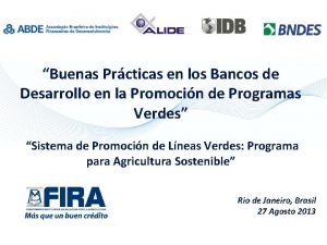 Buenas Prcticas en los Bancos de Desarrollo en