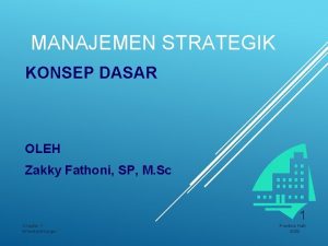 MANAJEMEN STRATEGIK KONSEP DASAR OLEH Zakky Fathoni SP