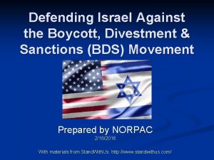 Defending Israel Against the Boycott Divestment Sanctions BDS