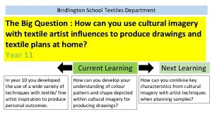 Bridlington School Textiles Department The Big Question How