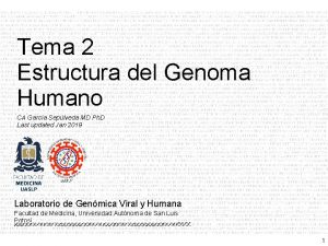 Tema 2 Estructura del Genoma Humano CA Garca