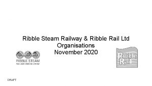 Ribble Steam Railway Ribble Rail Ltd Organisations November